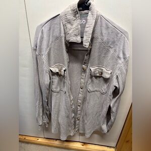 Juniors SO Green Waffle Knit Shacket